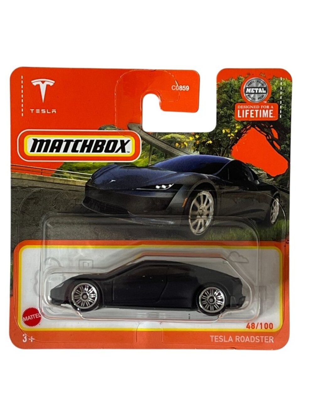 Matchbox Tesla Roadster 1:64 Diecast Car 2024 Black Mainline 48/100